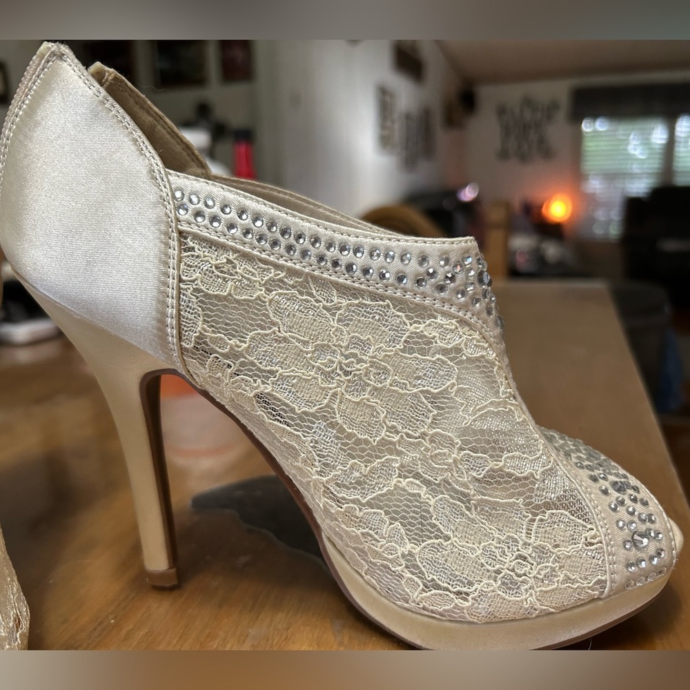 Cream high heels